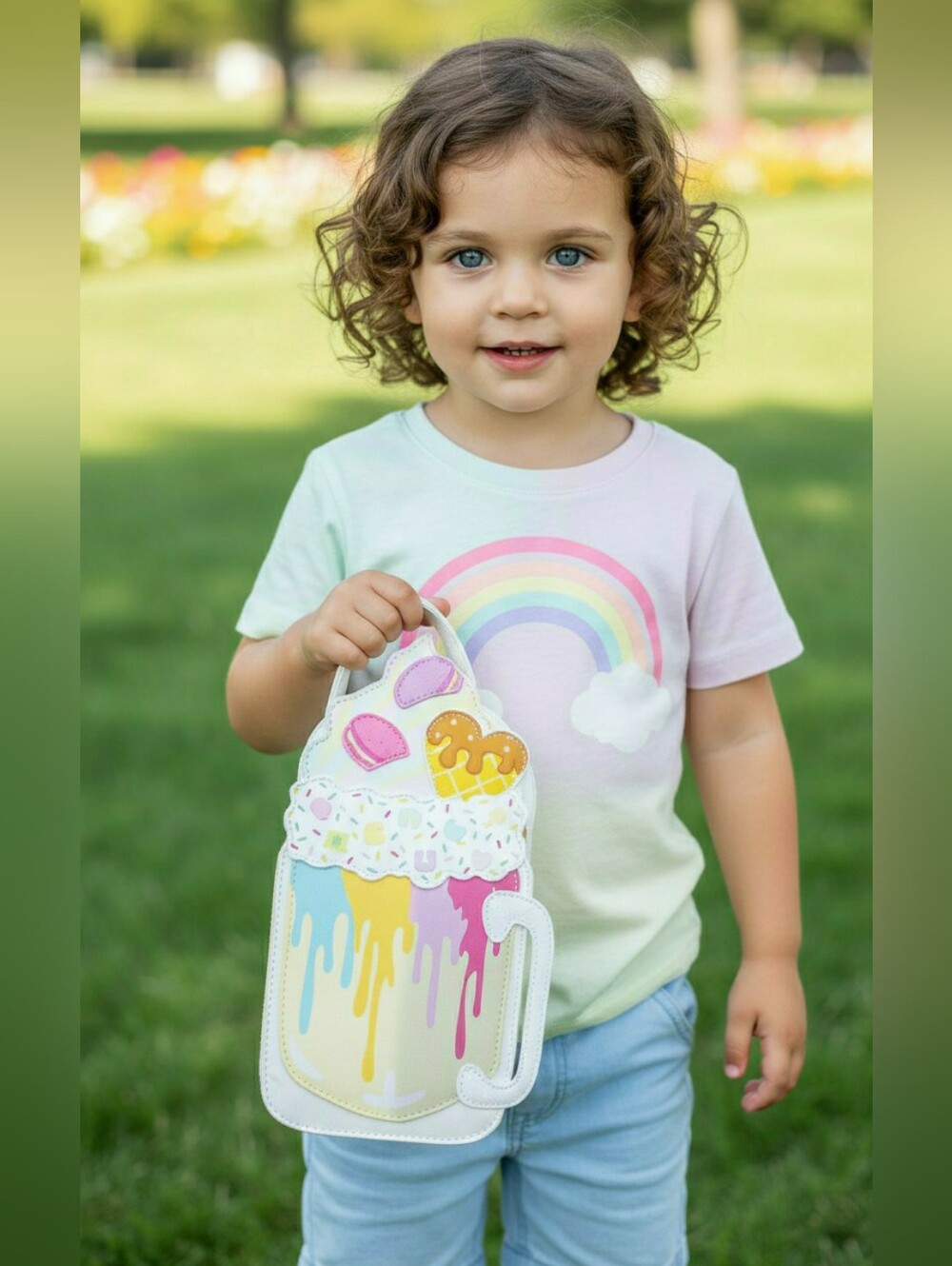Bewaltz Milkshake Mug Handbag Rainbow Sprinkles with Crossbody Strap
